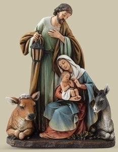 7.5" HOLY FAMILY W/ANIMALS FIGURE - 33871 - Catholic Book & Gift Store 