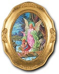 FRAMED GUARDIAN ANGEL/GOLD LEAF FRAME - 340-350 - Catholic Book & Gift Store 