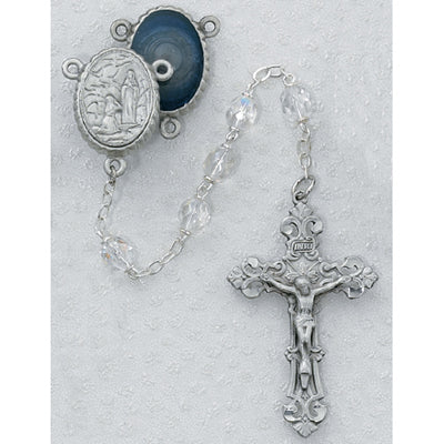 7MM CRYSTAL LOURDES ROSARY - 399DF