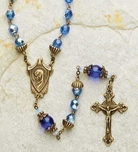 BAROQUE ROSARY SAPHIRE BLUE - 40917 - Catholic Book & Gift Store 