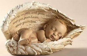 4.25" SLEEPING BABY IN ANGEL WINGS - 42175 - Catholic Book & Gift Store 