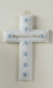 6.5" BAPTISM CROSS BOWS/BOY - 42828 - Catholic Book & Gift Store 