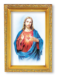 4.5"X6.5" FRAMED SACRED HEART OF JESUS - 461.101 - Catholic Book & Gift Store 