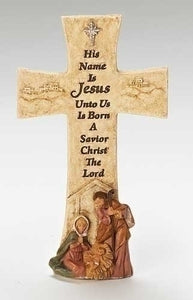 6.75" HOLY FAMILY WALL CROSS WITH VERSE - 54670 - Catholic Book & Gift Store 