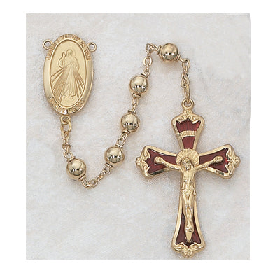 GOLDPLATED 6MM DIVINE MERCY ROSARY - 583HF - Catholic Book & Gift Store