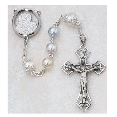 6MM MULTICOLOR PEARL ROSARY - 590RF - Catholic Book & Gift Store