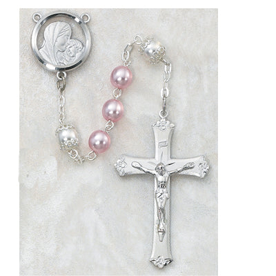 7MM PINK PEARL ROSARY