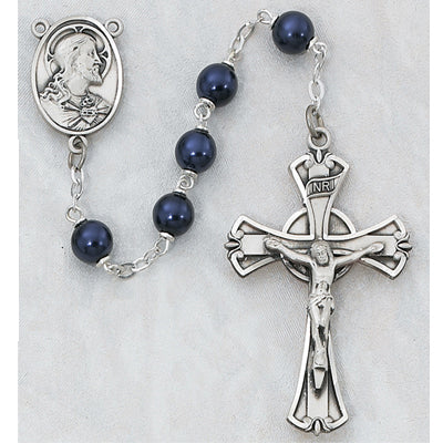 ROSARY 7MM BLUE METALLIC