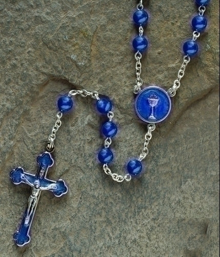 BLUE COMMUNION ROSARY - 62155 - Catholic Book & Gift Store