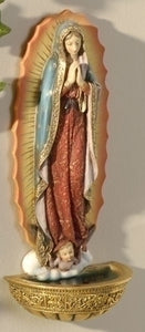 7" OUR LADY GUADALUPE HOLY WATER FONT - 62821 - Catholic Book & Gift Store 