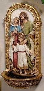 7.75" HOLY FAMILY HOLY WATER FONT - 62885 - Catholic Book & Gift Store 