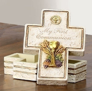 3.5" COMMUNION ROSARY BOX-STONE LOOK - 63107 - Catholic Book & Gift Store 