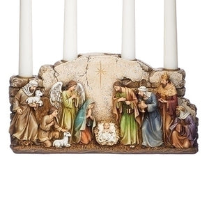 5.5"H NATIVITY W/ARCH WALL ADVENT CANDLEHOLDER