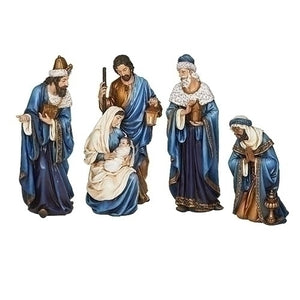 Blue & Gold Nativity Set