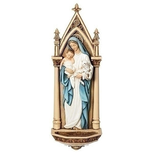 7.75" MARY W/CHILD HOLY WATER FONT - 66096 - Catholic Book & Gift Store 