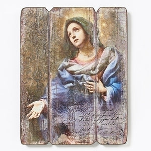 15"H BLESSED VIRGIN MARY PANEL WALL PLAQUE