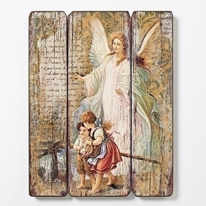 15"H GUARDIAN ANGEL MDF PLAQUE - 66470 - Catholic Book & Gift Store 