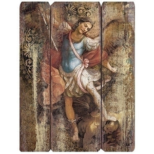15" ST MICHAEL MDF WALL PLAQUE - 66507 - Catholic Book & Gift Store 