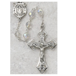 STERLING 6MM TINCUT CRYSTAL ROSARY - 6ABL-CRF - Catholic Book & Gift Store 