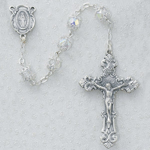 7MM CRYSTAL AB CAPPED ROSARY - 701S-CRF