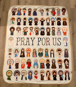 Pray for Us Saints Blanket (50x60)