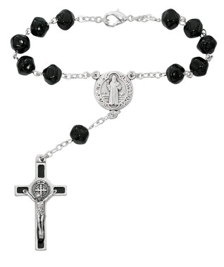 BLACK ST BENEDICT AUTO ROSARY