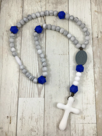 MARBLE AND BLUE SOFT ROSARY BY CHEWS LIFE