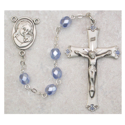 6MM BLUE PEARL ROSARY - 759DF - Catholic Book & Gift Store 