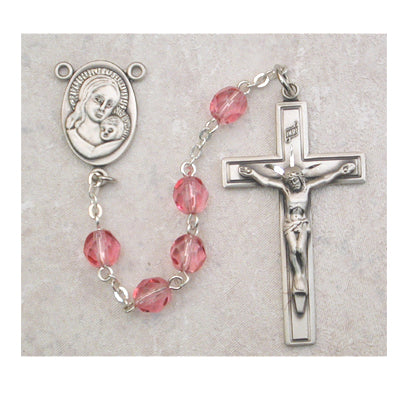 6MM PINK CRYSTAL ROSARY - 760DF - Catholic Book & Gift Store 