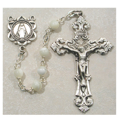 5MM MOTHER OF PEARL ROSARY - 783DF - Catholic Book & Gift Store