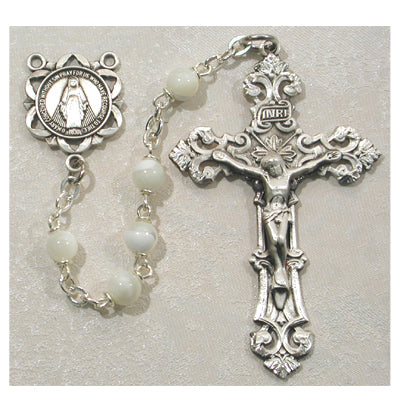 5MM MOTHER OF PEARL ROSARY - 783DF - Catholic Book & Gift Store 