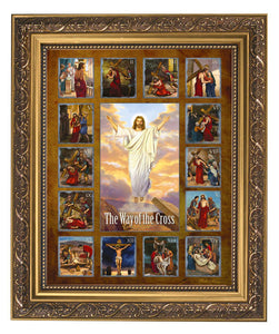 13" STATIONS OF THE CROSS/FRAMED - 79-1139 - Catholic Book & Gift Store 