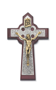 6" CELTIC CHERRY STAINED CRUCIFIX - 79-42561 - Catholic Book & Gift Store 
