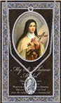 PEWTER ST THERESE MEDAL WITH BIOGRAPHY PRAYERCARD - 950-340 - Catholic Book & Gift Store