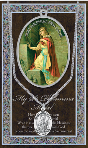 ST. PHILOMENA PEWTER MEDAL - 950-520 - Catholic Book & Gift Store