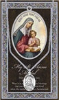 PEWTER SAINT ANNE MEDAL WITH BIOGRAPHY PRAYERCARD - 950-610 - Catholic Book & Gift Store 