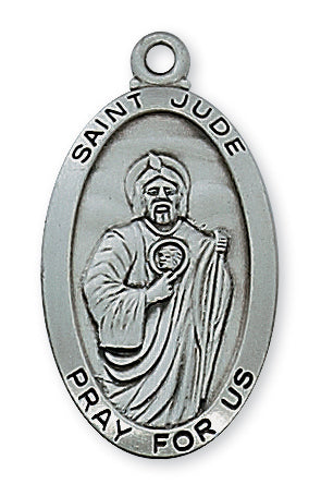 ANTIQUE SILVER ST JUDE MEDAL - AN550JU - Catholic Book & Gift Store 