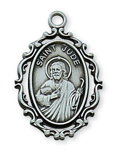 ANTIQUE SILVER ST JUDE MEDAL - AN621JU - Catholic Book & Gift Store 
