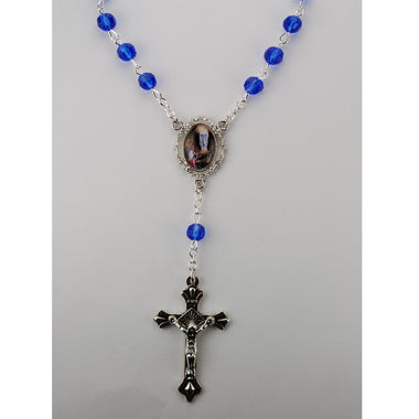 BLUE/OUR LADY OF LOURDES AUTO ROSARY - AR67C - Catholic Book & Gift Store 