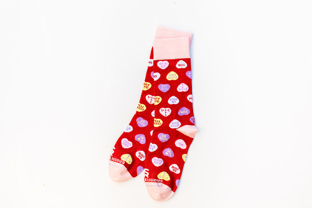 Candy Heart Socks - Adult OSFM