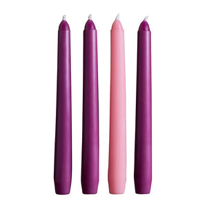 Set of 4 Advent Taper Candles - 6"H