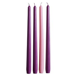 Set of 4 Advent Taper Candles - 12"H