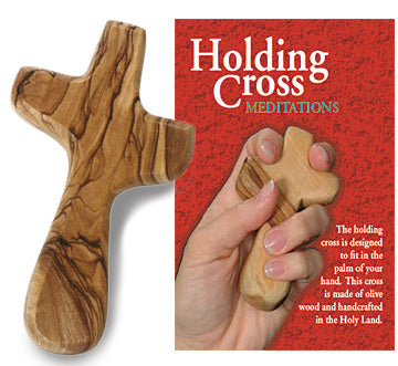 OLIVE WOOD HOLDING CROSS AND MEDITATIONS - HCMB#1 - Catholic Book & Gift Store 