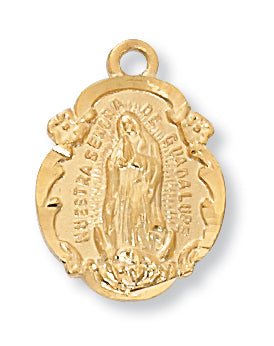 GOLD OVER STERLING SILVER GUADALUPE - J1821GU - Catholic Book & Gift Store