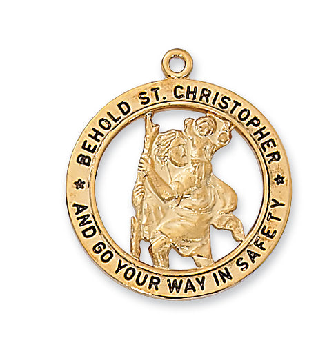 GOLD/STERLING ST CHRISTOPHER - J2514 - Catholic Book & Gift Store