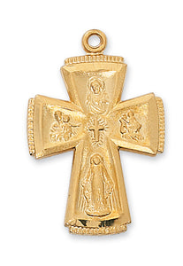 GOLDFILLED STERLING 4-WAY 24" CH - J341 - Catholic Book & Gift Store 