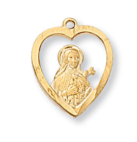 GOLD/STERLING SILVER ST THERESE PENDANT - J426TF - Catholic Book & Gift Store 
