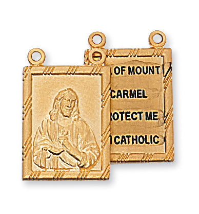 GOLD/SS SCAPULAR MEDAL 2 PC - J612 - Catholic Book & Gift Store 