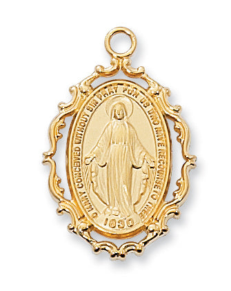 GOLD OVER STERLING SILVER MIRACULOUS MEDAL - J621MI - Catholic Book & Gift Store 