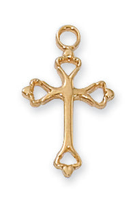 GOLD/STERLING CROSS 16" CHAIN - J8003 - Catholic Book & Gift Store 